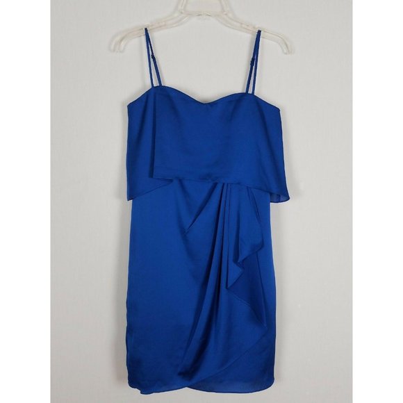 Max‎ and Cleo Spaghetti strap faux wrap around dark blue formal dress size 2 - Picture 1 of 5
